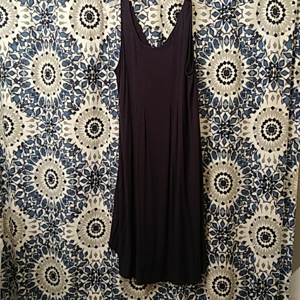 Navy blue midi dress simple and pretty